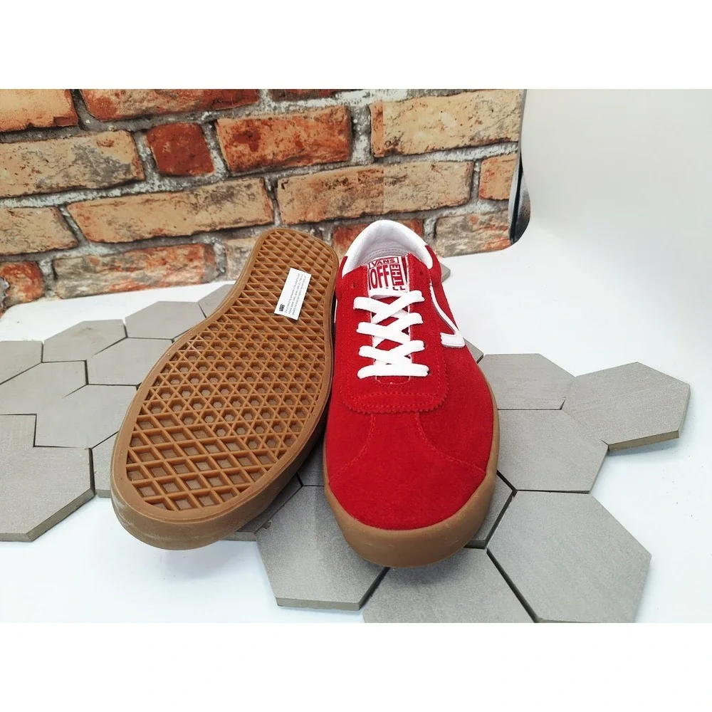 Vans Sport Low Track Sport Red Suede Gum Sole Men's Sz 9 Low Profile Rare 2024